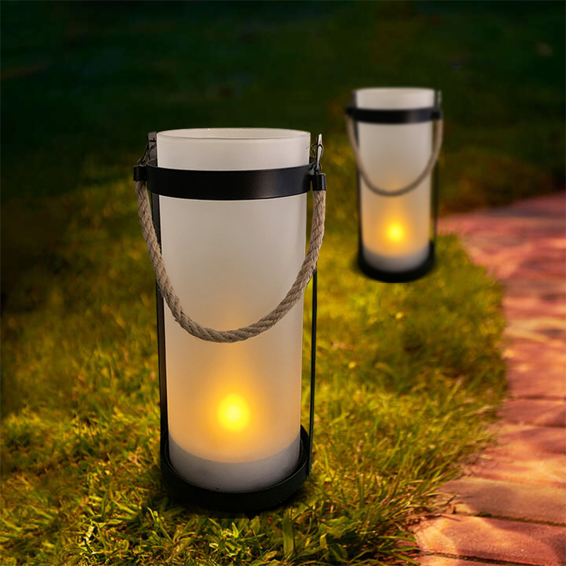 Solar Fameless-Fire Glass Lantern With Column Shaped(VY06-029)