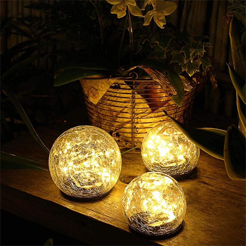 Solar Crack Glass Ball With Garland Inside, Small(VY06-025)