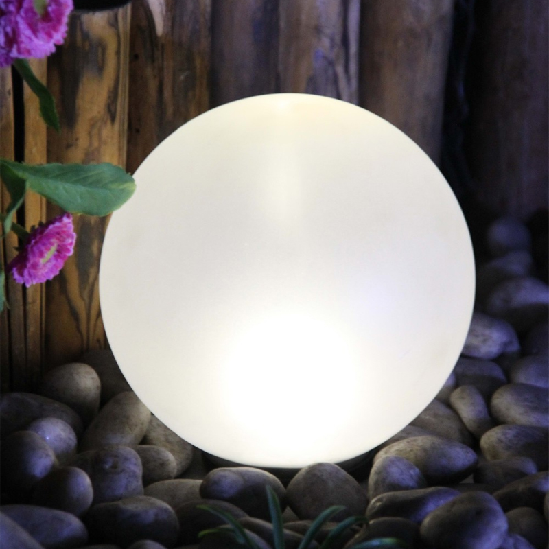 LED Solar dia.15cm Frosted Glass Pearl, cool white(VY06-024)