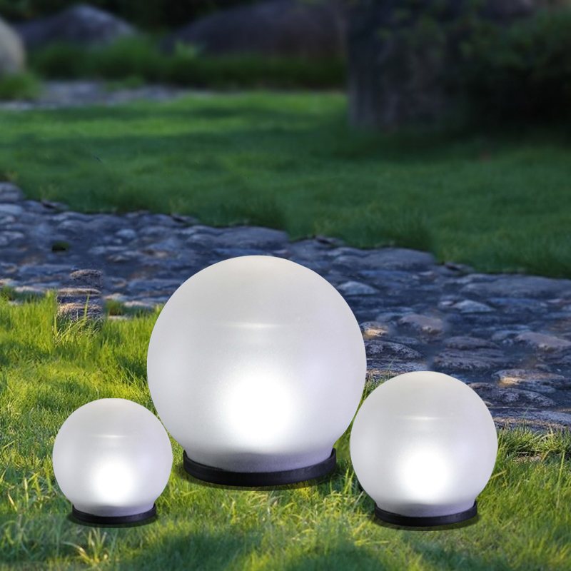 LED Solar dia.12cm Frosted Glass Pearl, cool white(VY06-023)