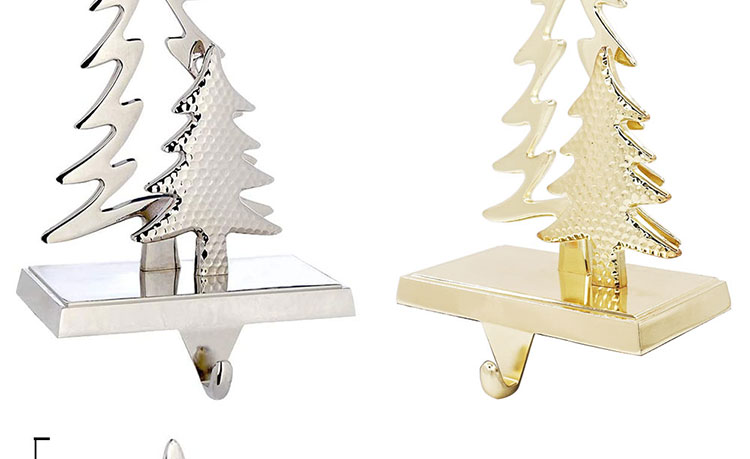 Metal Double Tree Stocking Holder For Christmas Decoration(VY09-014)