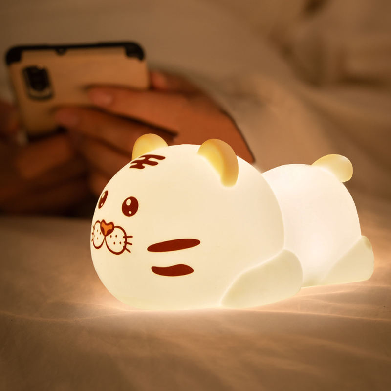 7 color Soft Silicone Tiger Sleeping Lamp（VY10-008）