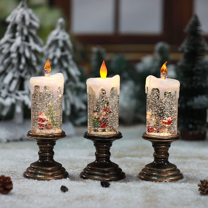 Candles Christmas Snow Globe Candles Light(VY12-012)