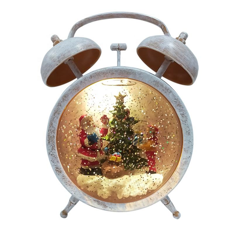 Alarm Clock Decorative Glitter Christmas Globes(VY12-011)