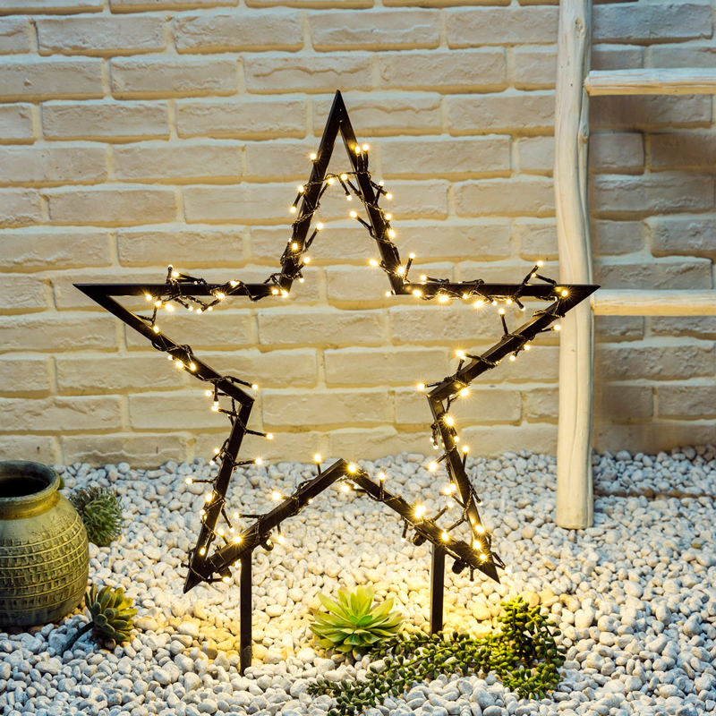 Christmas garden metal star decorated lawn lights(VY12-007)