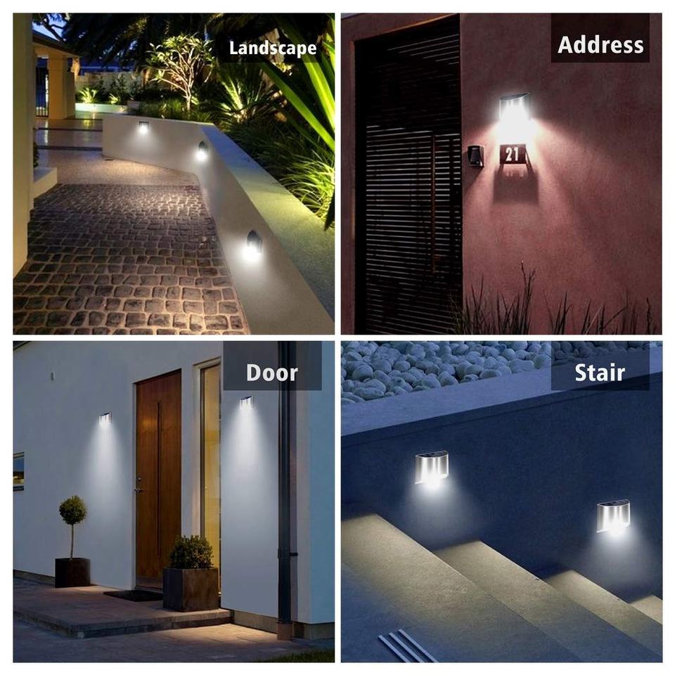 LED Stair Light Motion Sensor Garden Deck Stair LED Wall Lamp Solar Outdoor Lighting(VY06-007)