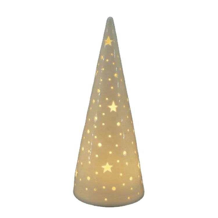 LED light white ceramic Christmas tree(VY12-004)