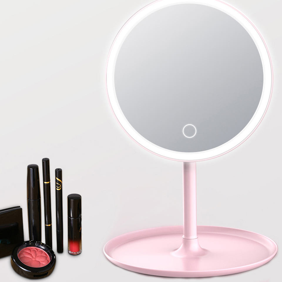 Round vanity table with led light makeup mirror(VY16-007）