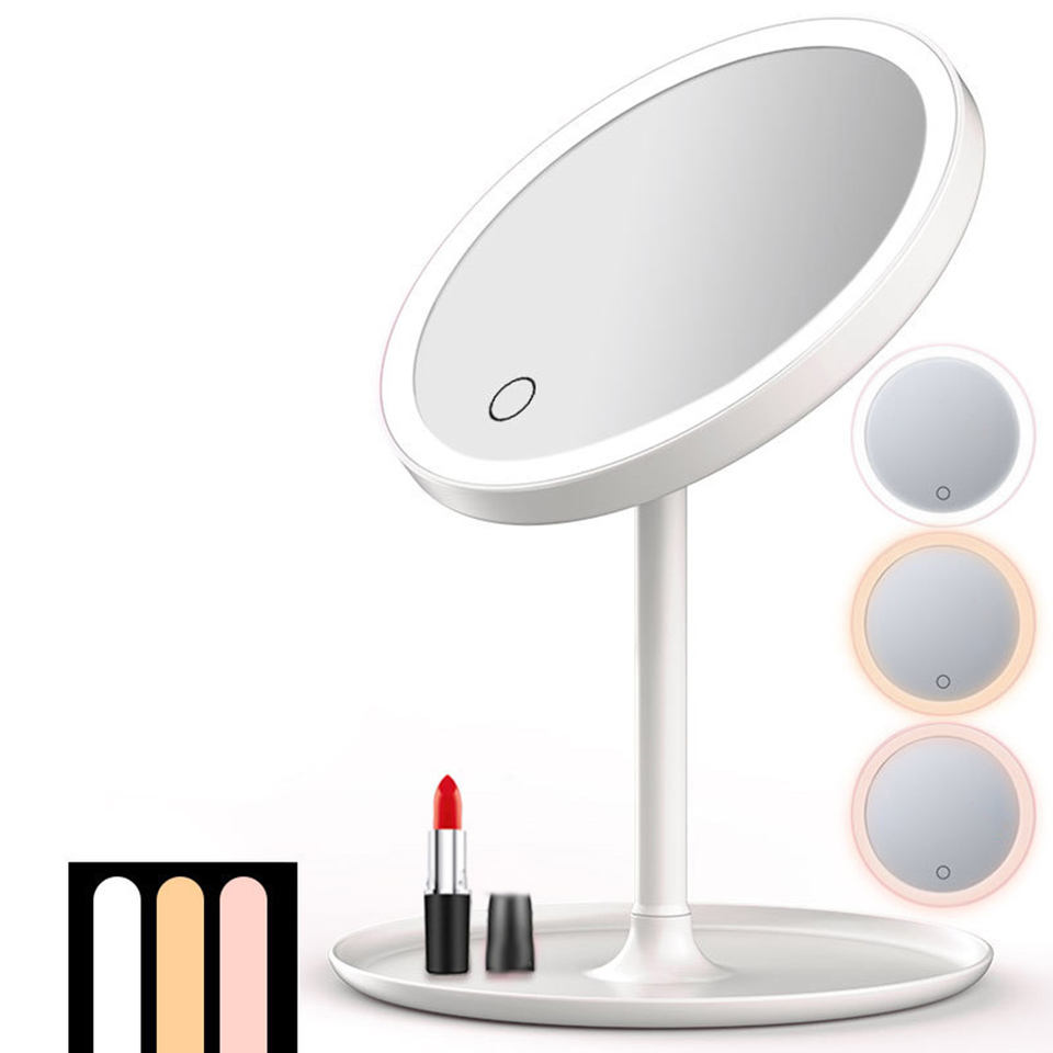 Round vanity table with led light makeup mirror(VY16-007）