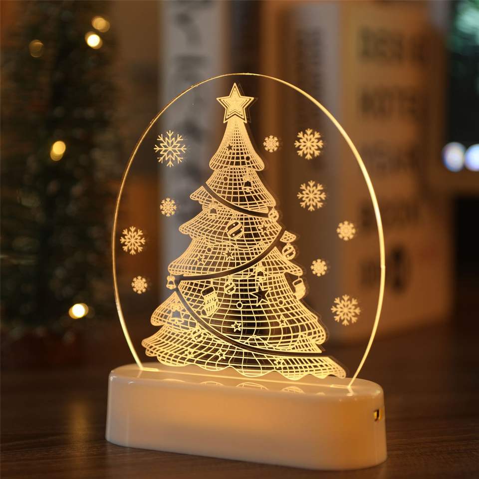 Christmas Santa LED Colorful Flash Light 3D Acrylic Desk Lamp（VY12-001）
