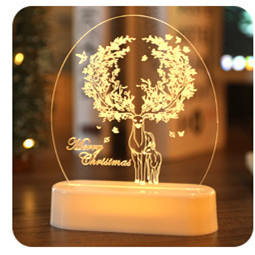 Christmas Santa LED Colorful Flash Light 3D Acrylic Desk Lamp（VY12-001）