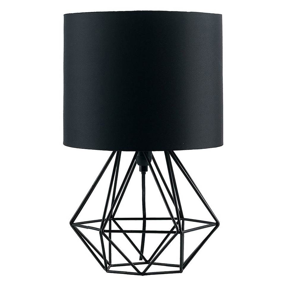 Home Decor Fabric Lamp Shade Black Wrought Iron Table Lamp(VY02-013)