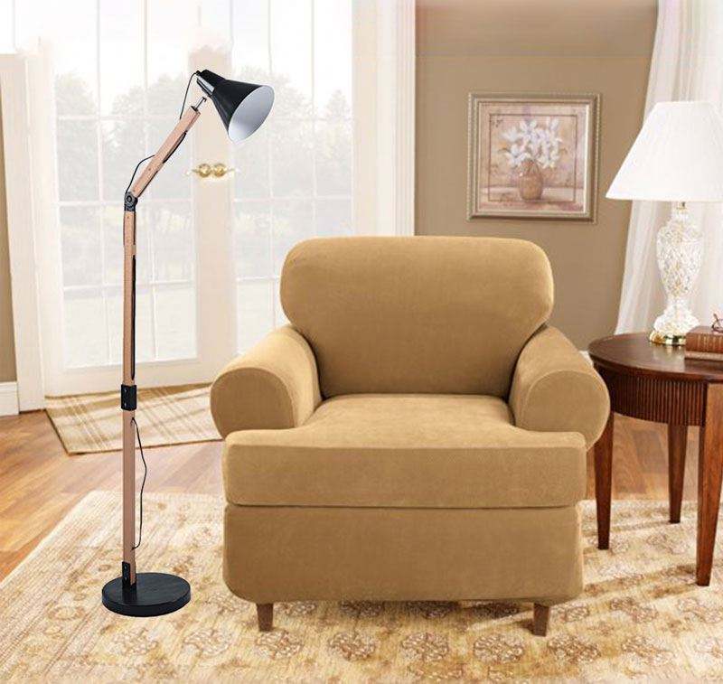 Living room modern unique floor lamp standing adjustable wood led floor lamp（VY01-003)