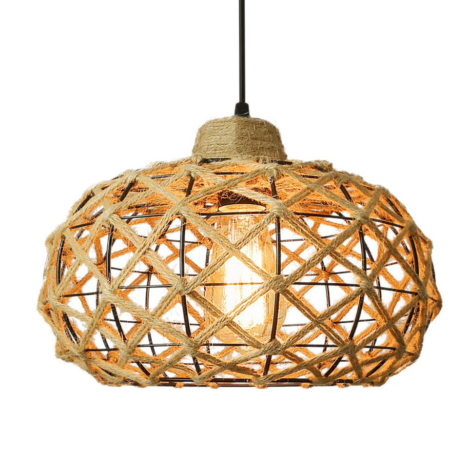 Hand Made Weave Rope Round Metal Retro Chandelier Pendant Lighting(VY03-005)