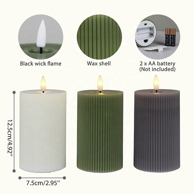 LED Flameless Pillar Candles with 3D Flame(VY04-005)