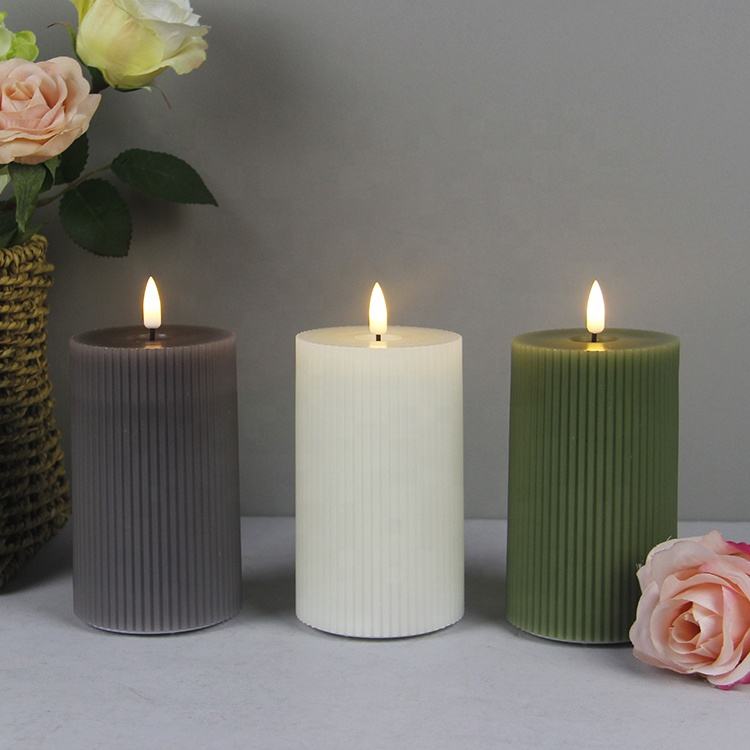 LED Flameless Pillar Candles with 3D Flame(VY04-005)