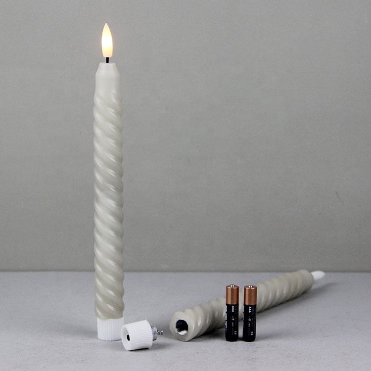 Battery Operated Candlesticks Spiral Taper LED Flameless Candles（VY04-009）