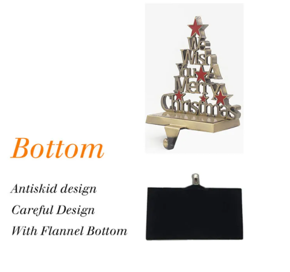 Christmas Hook Metal Stand Stocking Holder With We Wish You Merry Christmas Letters(VY09-008)