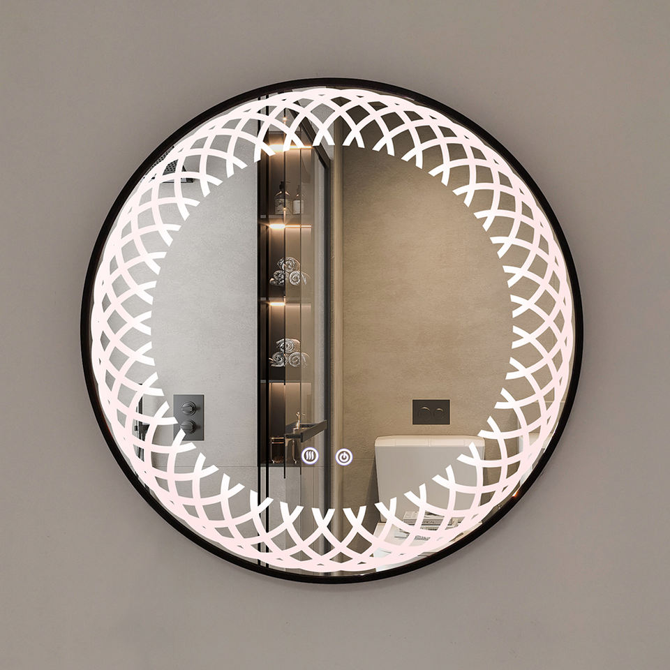 led circle mirror  lights round smart bathroom mirror with lights（VY16-005）