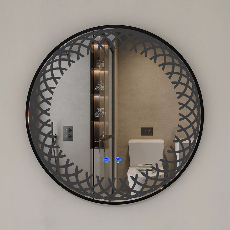 led circle mirror  lights round smart bathroom mirror with lights（VY16-005）