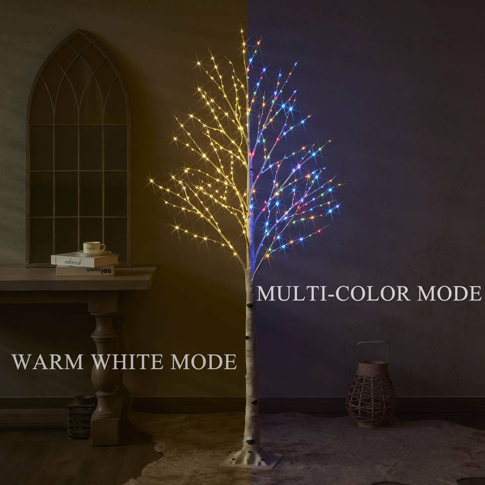 Christmas yard decoration Birch tree with Multicolor lights （VY18-005）