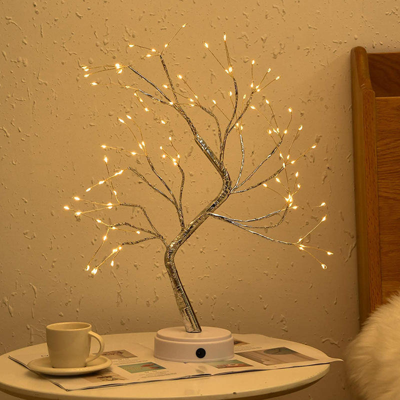 Tree Light with 108 LED Copper Wire String Lights Battery/USB Operated ...